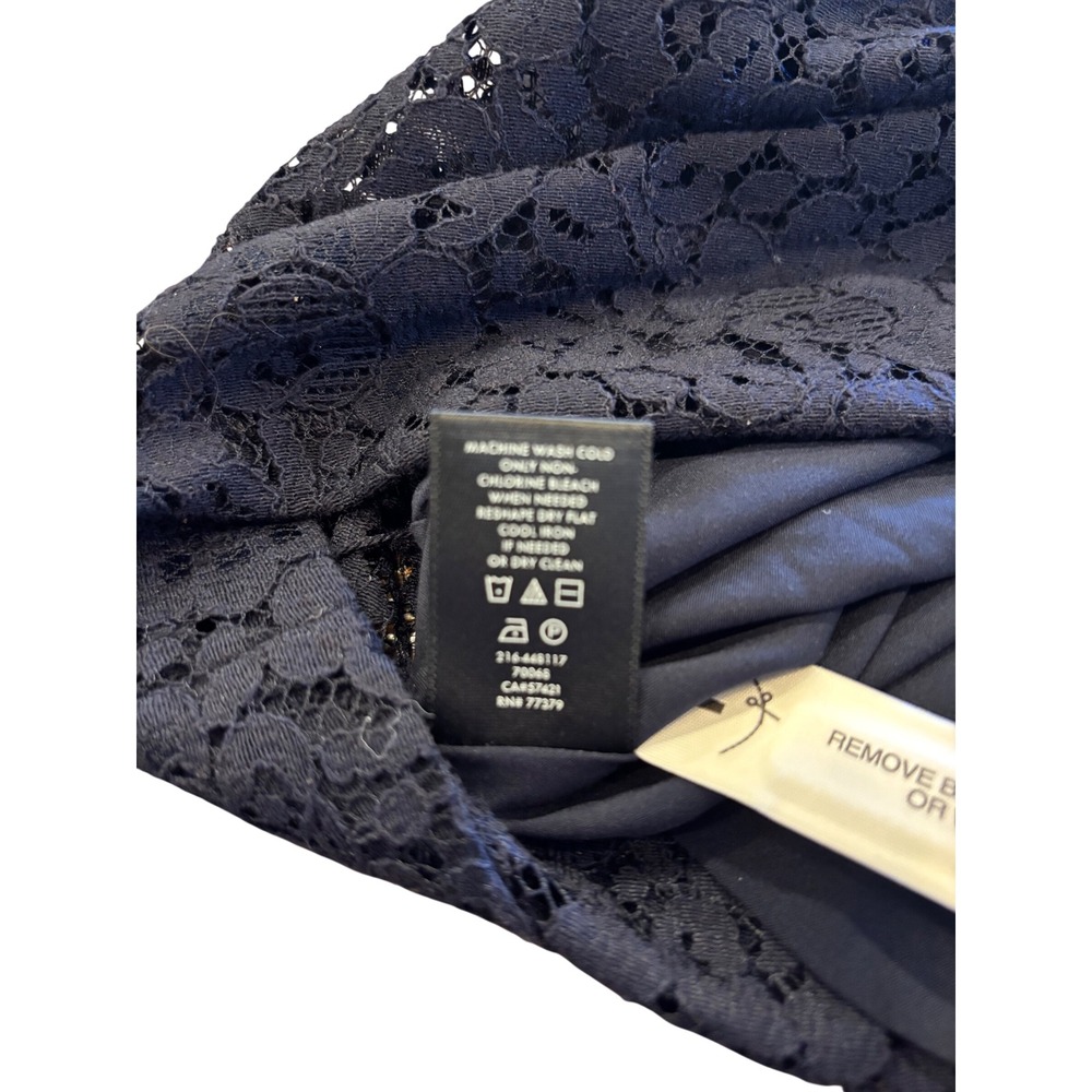 Ann Taylor Navy Lace Bell Sleeve Sheath Dress Women Size 14 - Picture 8 of 8